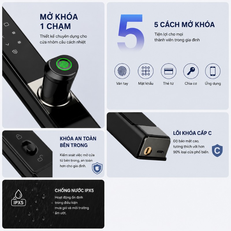 Khoá thông minh cửa gỗ cao cấp TDL 68 - Ảnh 4
