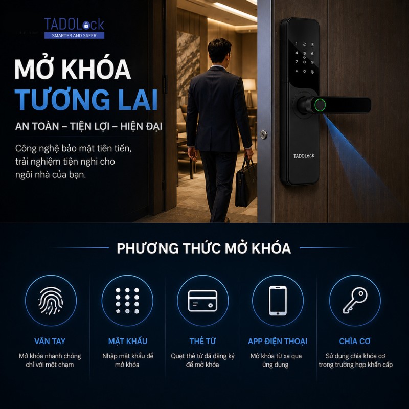 Khoá thông minh cửa nhôm cao cấp TDL 33 - Ảnh 3