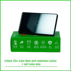 Công Tắc Cảm Ứng 1 Nút Wifi Hunonic Datic Màu Đen