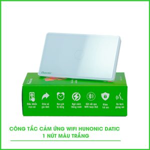 Công Tắc Cảm Ứng 1 Nút Wifi Hunonic Datic Màu Trắng