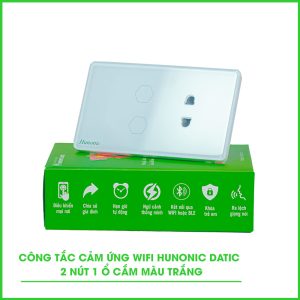 Công Tắc Cảm Ứng Wifi 2in1 Hunonic Datic Màu Trắng