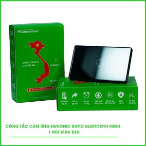 Công Tắc Cảm Ứng 1 Nút Bluetooth Mesh Hunonic Datic Màu Đen